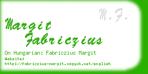 margit fabriczius business card